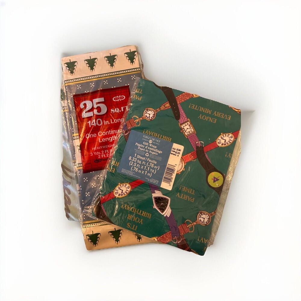 Vintage Wrapping Paper Sheets Retro‎ 80-90’s Gift Wrap Cleo, American Greetings